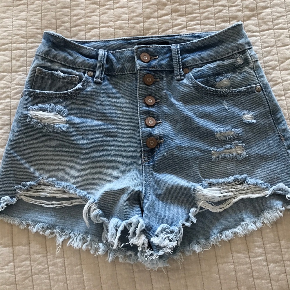 Sincerely Jules high rise button fly denim shorts